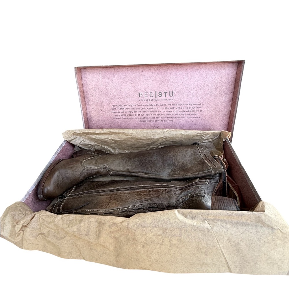 BED |STU Women's Over-the-Knee Brown Leather Riding Boots Size 6 - Picture 4 of 16